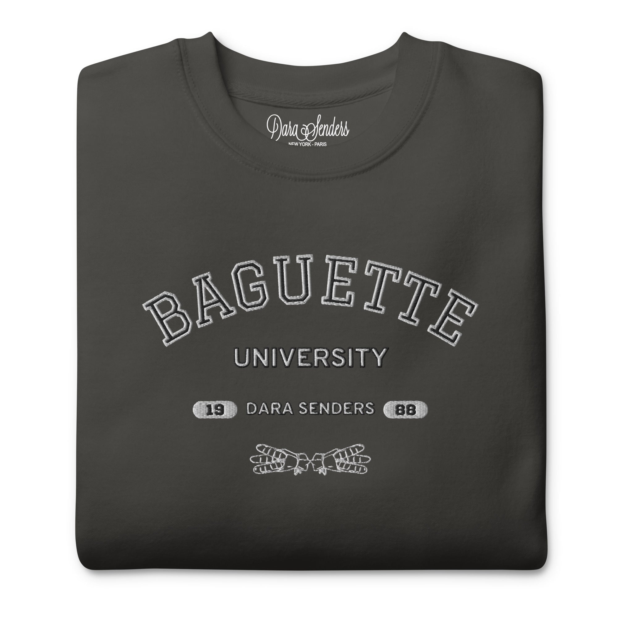 BAGUETTE UNIVERSITY SWEATSHIRT by DARA SENDERS at Shirley Shoppe