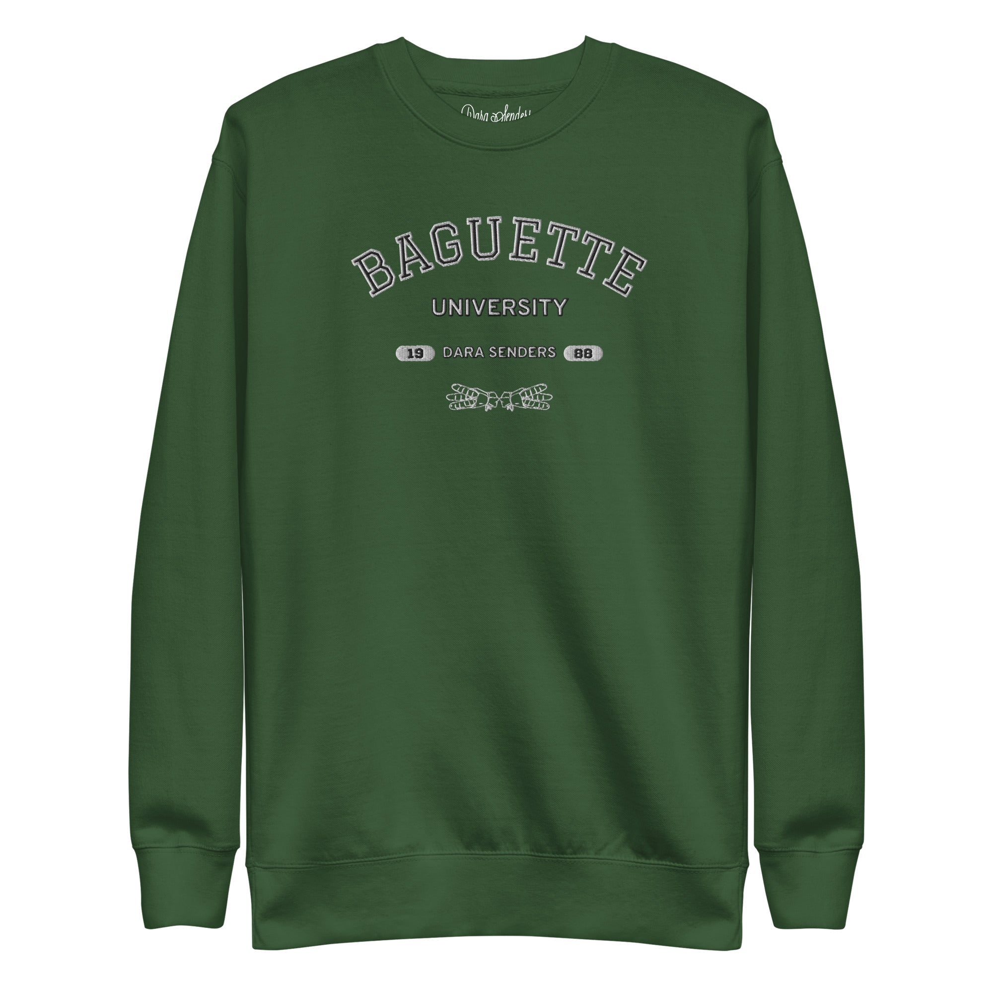 BAGUETTE UNIVERSITY SWEATSHIRT by DARA SENDERS at Shirley Shoppe