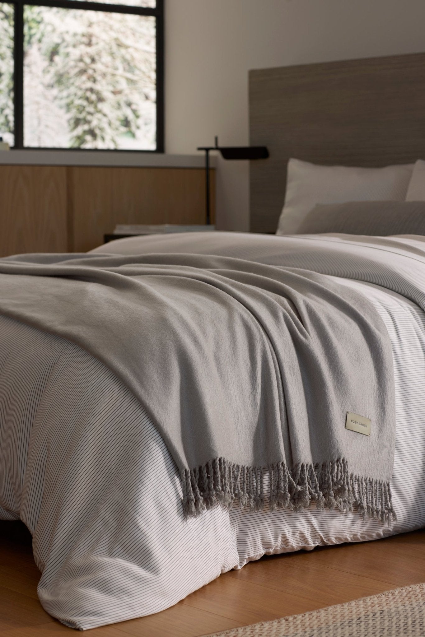 Bamboo Tassel Throw by Cozy Earth at Shirley Shoppe