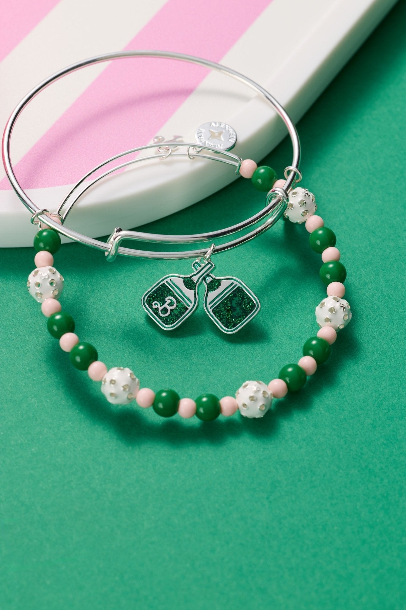 Barbie™ Pickleball Beaded Charm Bangle by ALEX AND ANI at Shirley Shoppe