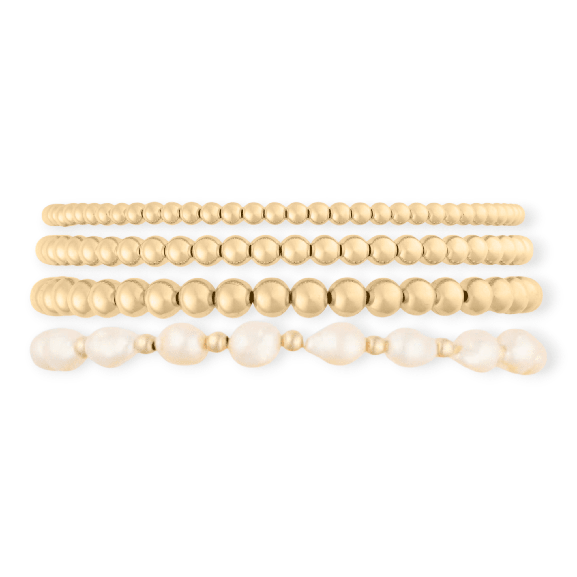 baroque juno bracelet four stack (3+4+5+7mm) by Cuffed by Nano LLC at Shirley Shoppe