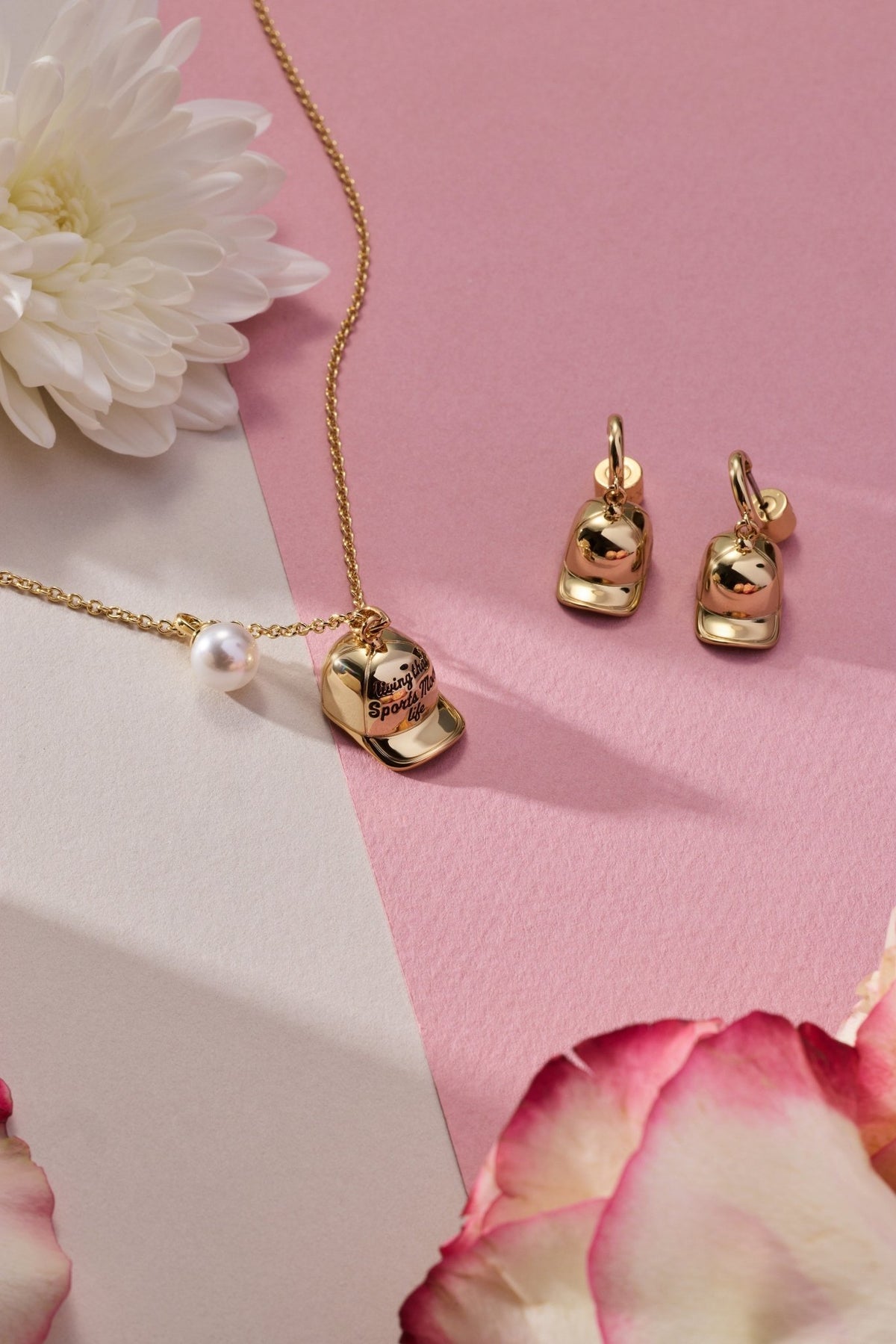 Baseball Cap Huggie Drop Earrings by ALEX AND ANI at Shirley Shoppe