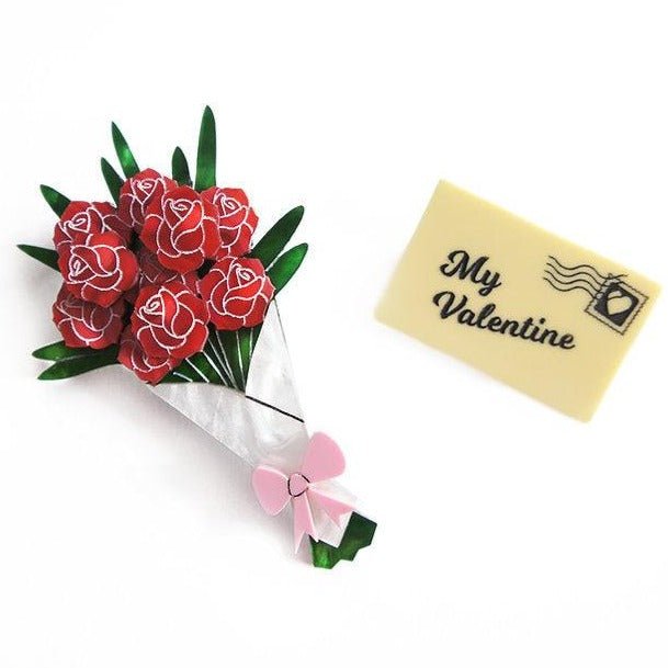 Be Mine Valentine Double Brooch by Laliblue by Quirks! at Shirley Shoppe