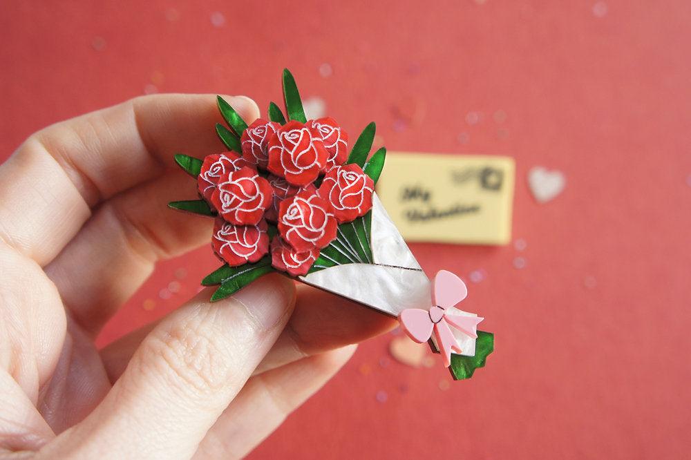 Be Mine Valentine Double Brooch by Laliblue by Quirks! at Shirley Shoppe
