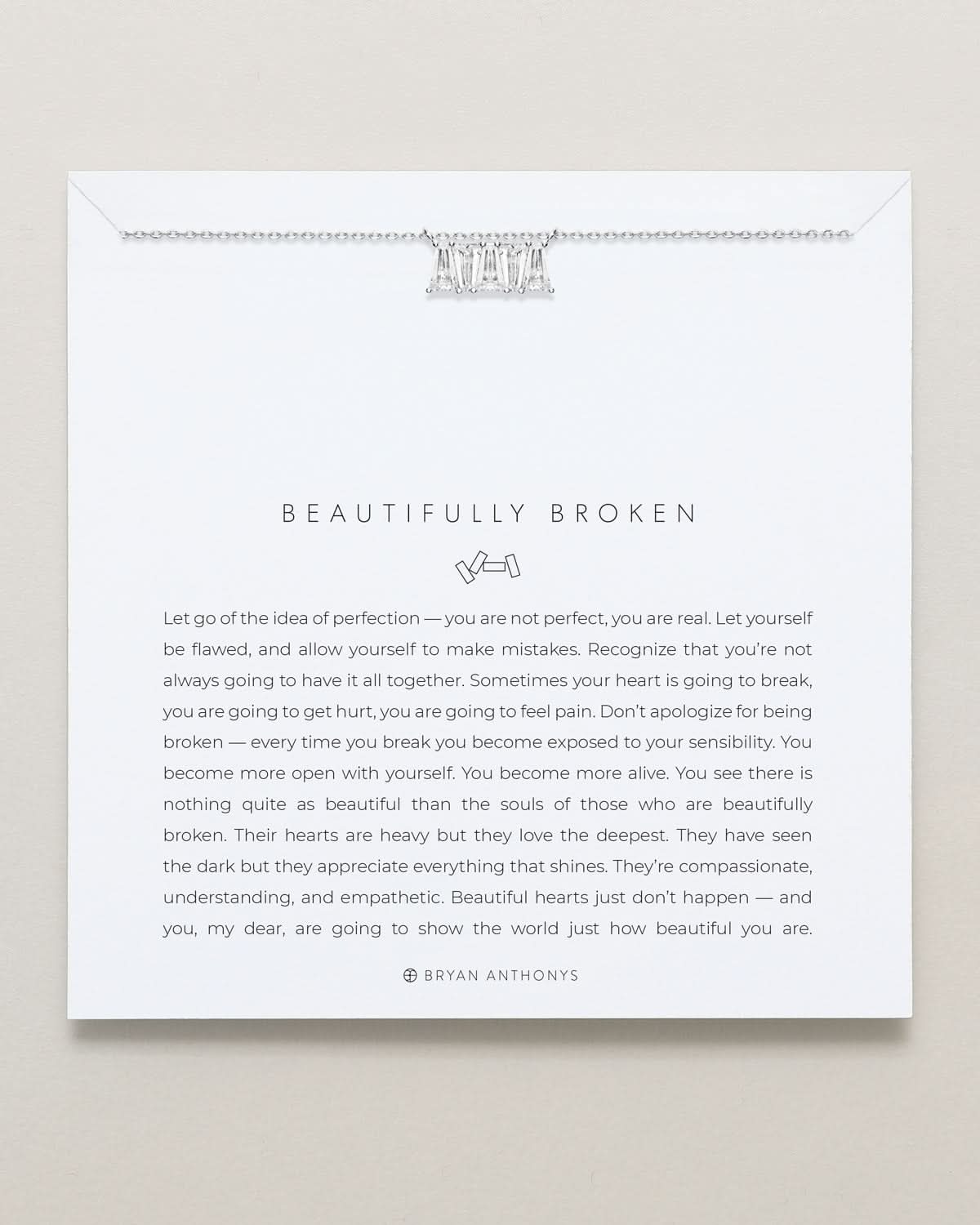 Beautifully Broken Baguette Dainty Necklace by Bryan Anthonys at Shirley Shoppe