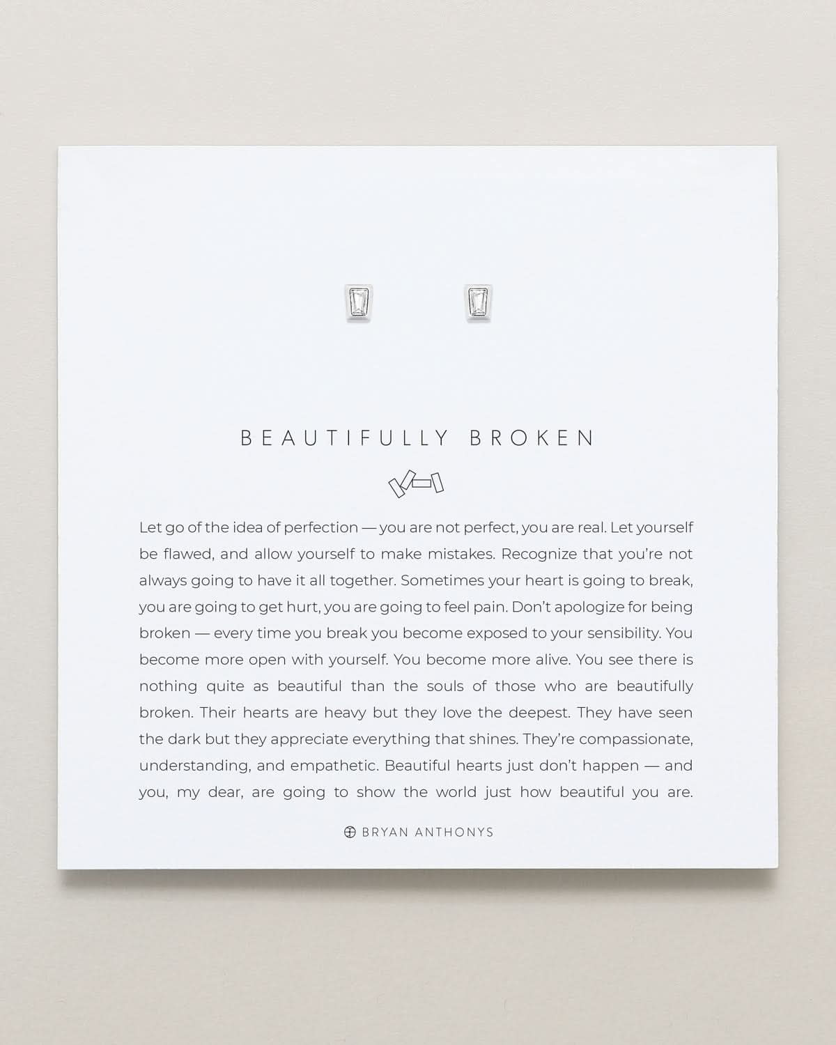 Beautifully Broken Baguette Stud Earrings by Bryan Anthonys at Shirley Shoppe