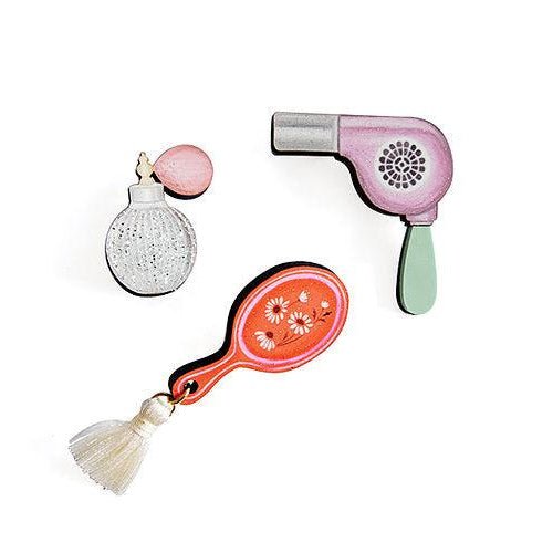 Beauty Supplies Brooches Set of 3 by Laliblue by Quirks! at Shirley Shoppe