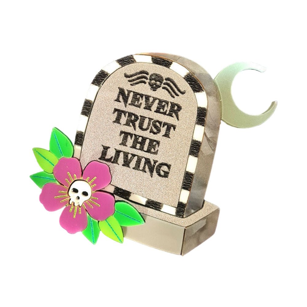 Beetle Juice Gravestone Brooch by Cherryloco by Quirks! at Shirley Shoppe