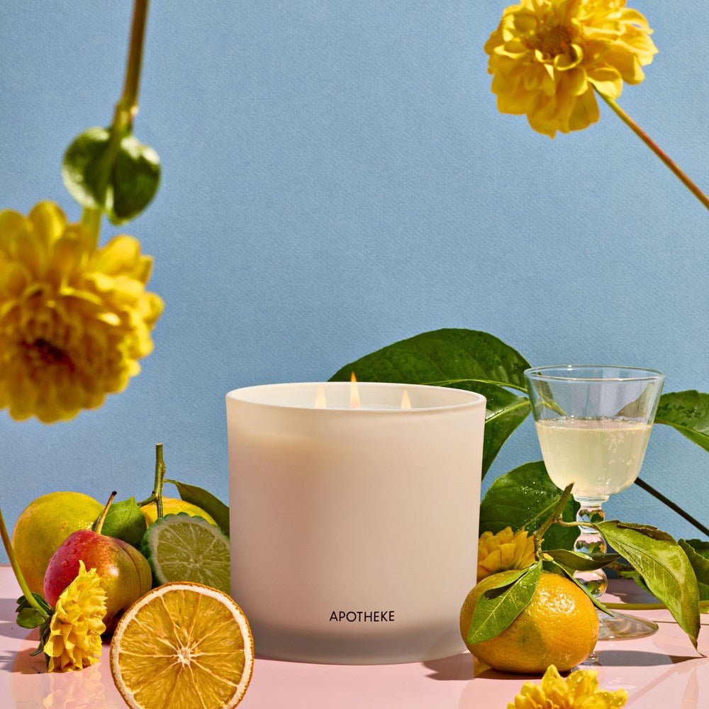 Bergamot Tangerine 3-Wick Candle by APOTHEKE at Shirley Shoppe