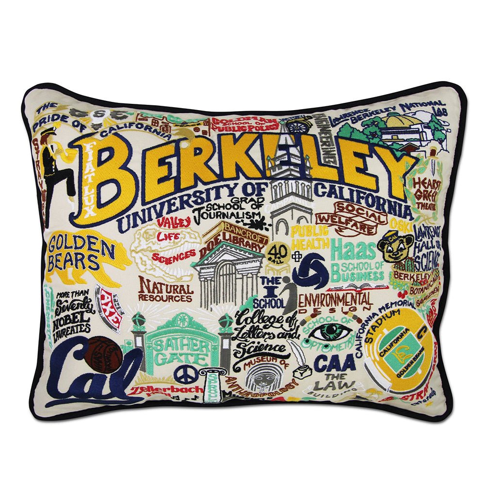 Berkeley, UC (Cal) Collegiate Embroidered Pillow by Cat Studio by Quirks! at Shirley Shoppe