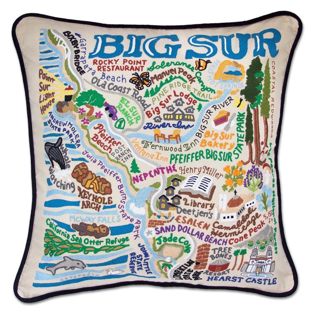 Big Sur Hand - Embroidered Pillow by Quirks! at Shirley Shoppe