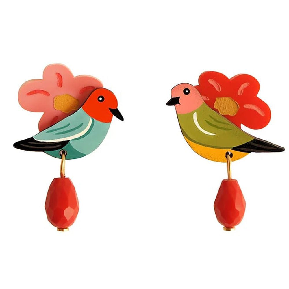 Bird and Flower Earrings by Laliblue by Quirks! at Shirley Shoppe