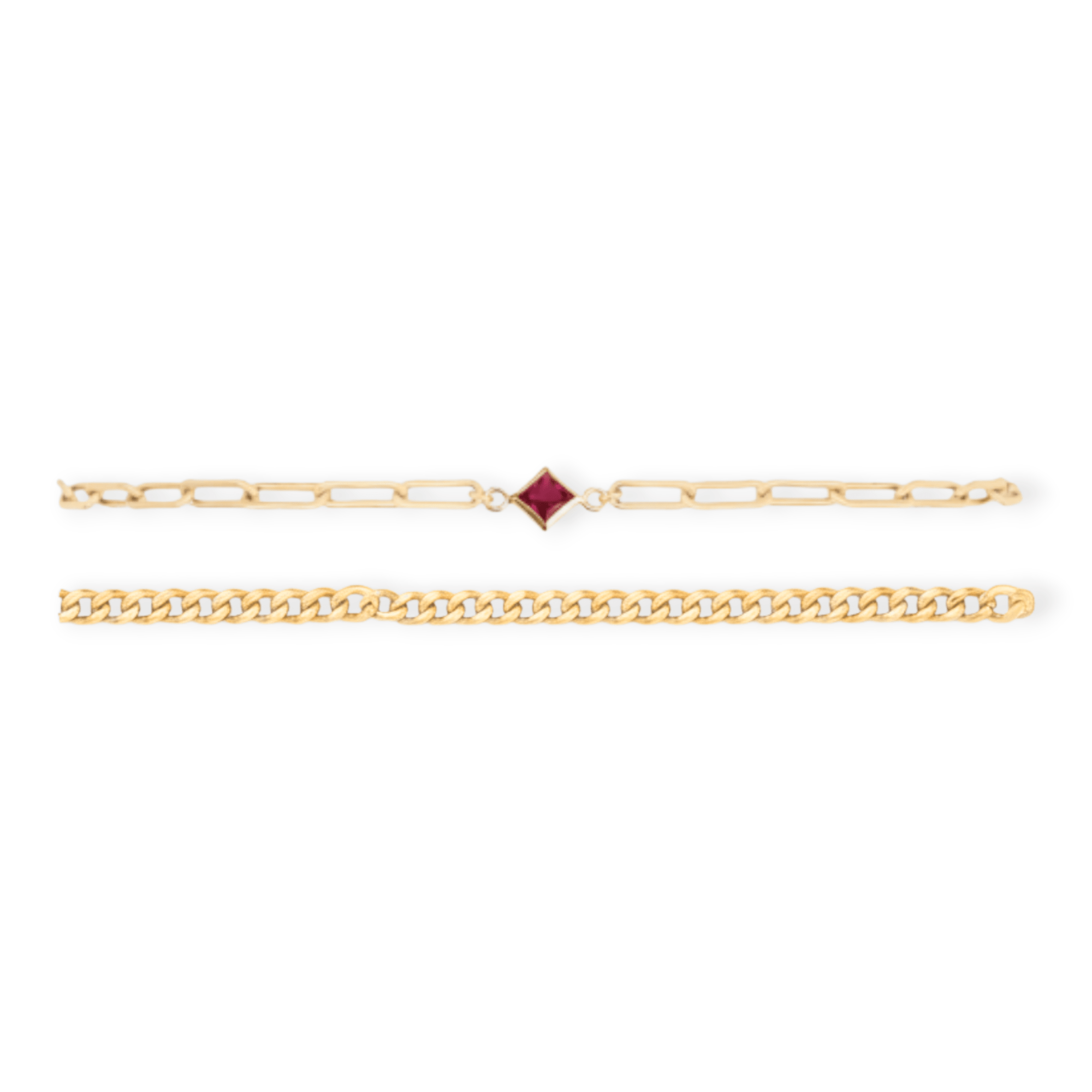 birthstone + gabi curb bracelet stack by Cuffed by Nano LLC at Shirley Shoppe