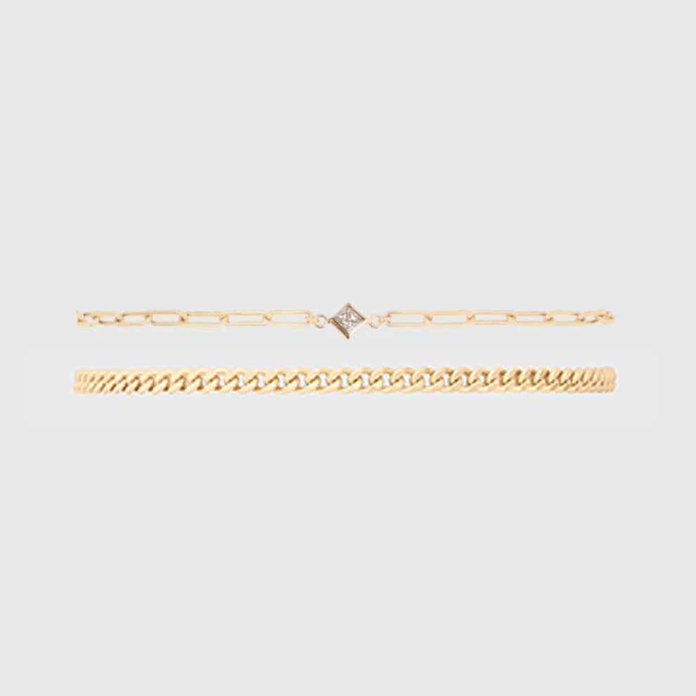 birthstone + gabi curb bracelet stack by Cuffed by Nano LLC at Shirley Shoppe