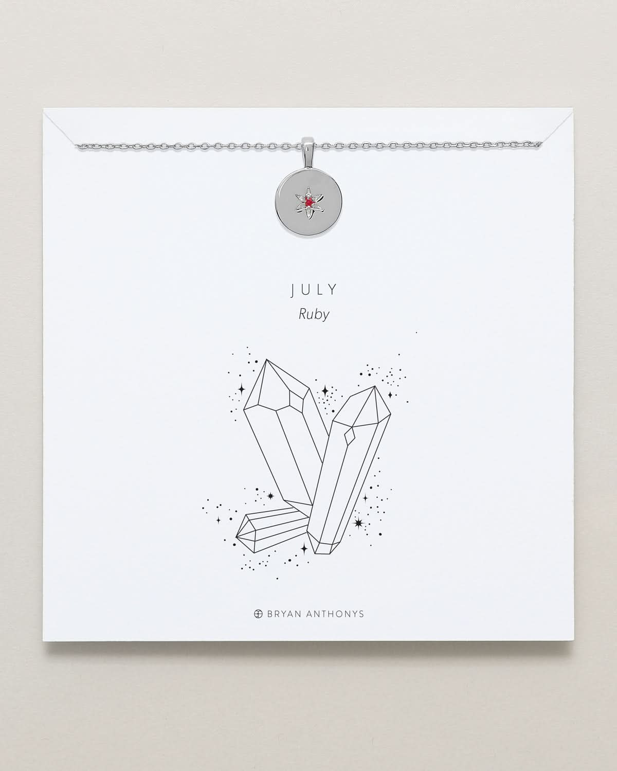 Birthstone Pendant Necklace — Ruby by Bryan Anthonys at Shirley Shoppe