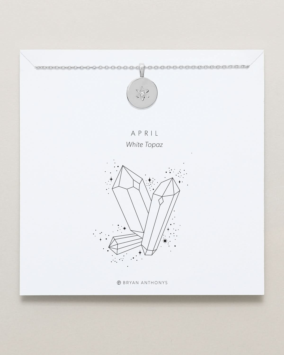 Birthstone Pendant Necklace — White Topaz by Bryan Anthonys at Shirley Shoppe