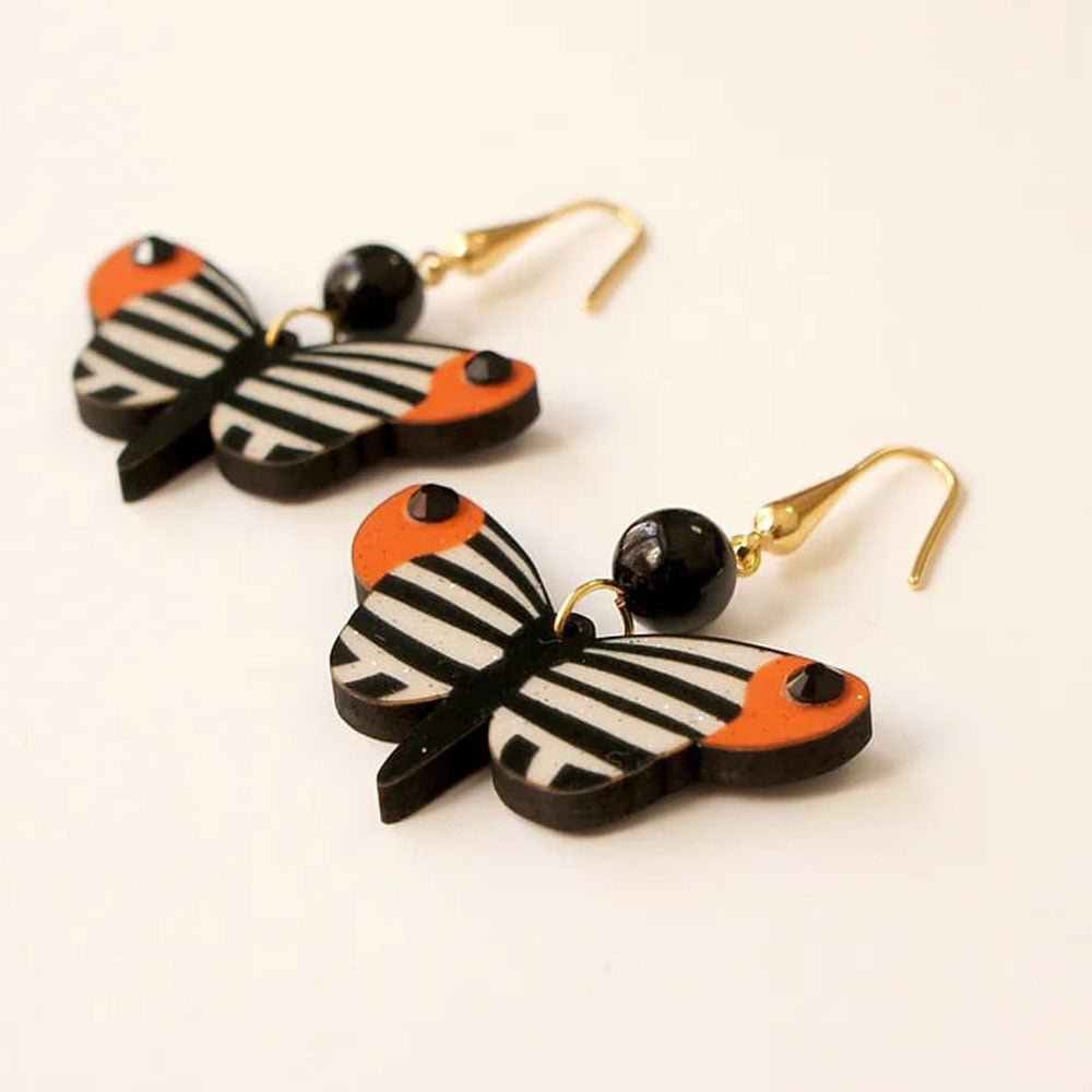 Black and White Butterfly Earrings by Laliblue by Quirks! at Shirley Shoppe