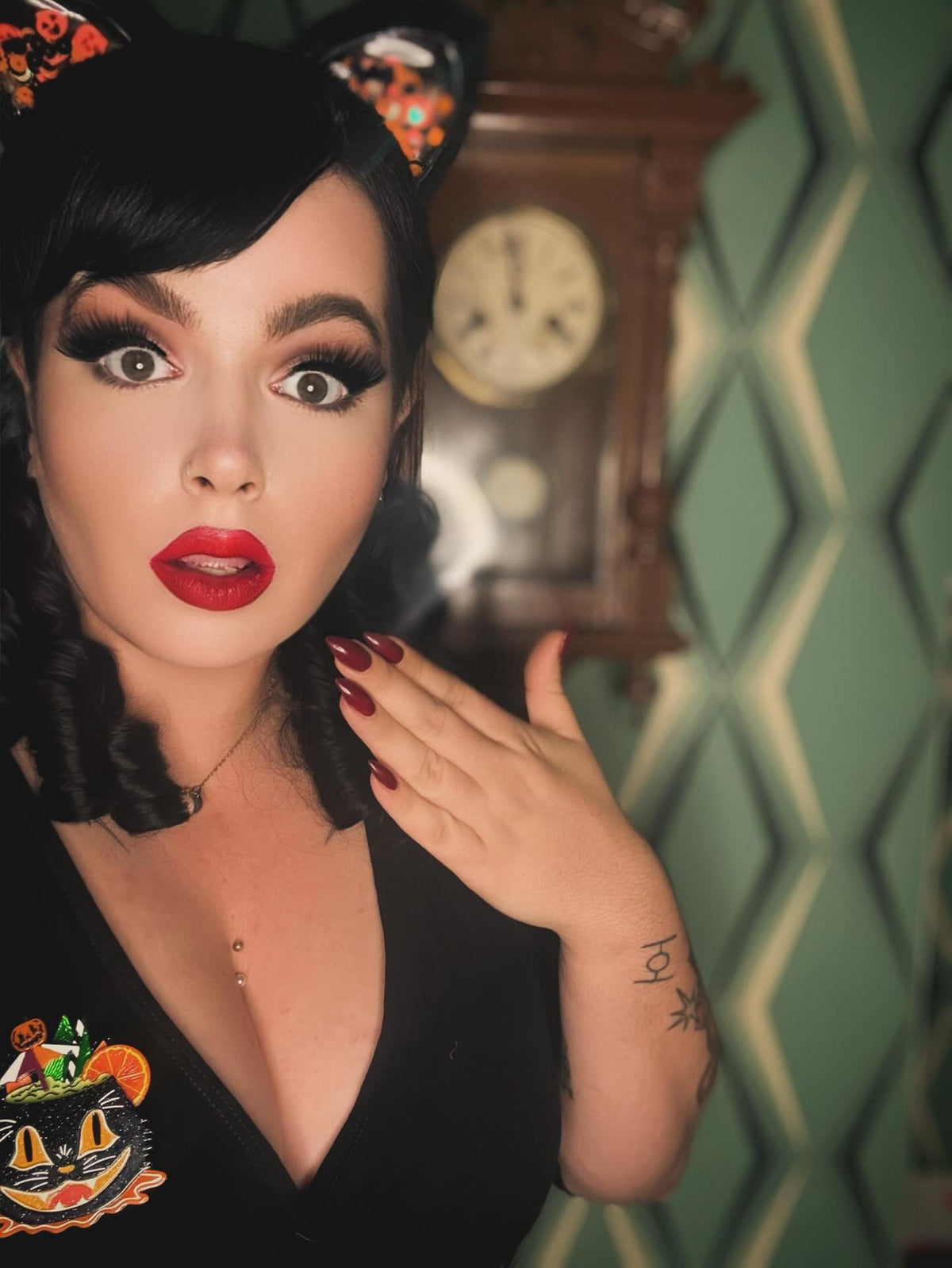 Black Magic Halloween Tiki Brooch by Carrie Hudson x Lipstick & Chrome