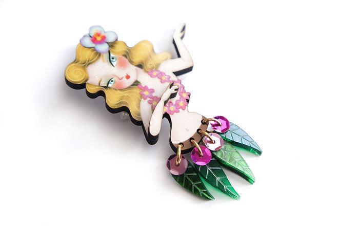 Blonde Hula Girl Brooch by Laliblue by Quirks! at Shirley Shoppe
