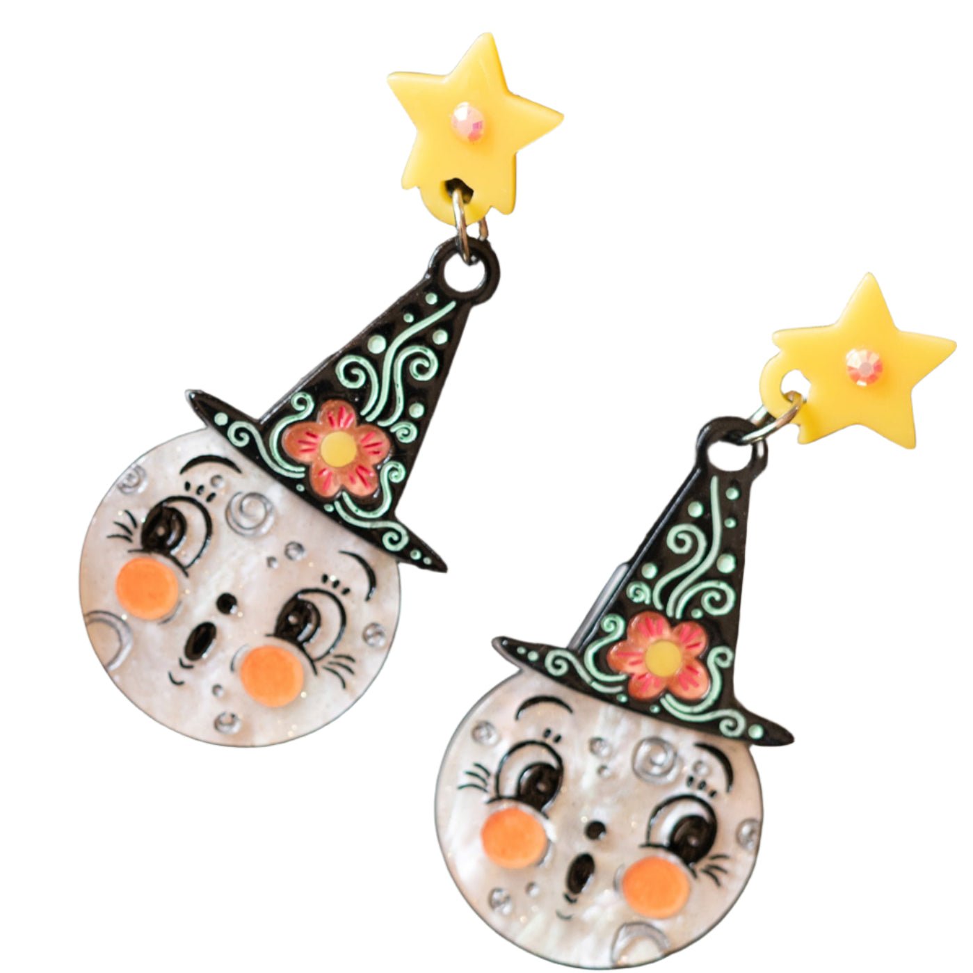 Bloomin' Luna Witch Statement Earrings by Johanna Parker x Lipstick & Chrome by Quirks! at Shirley Shoppe