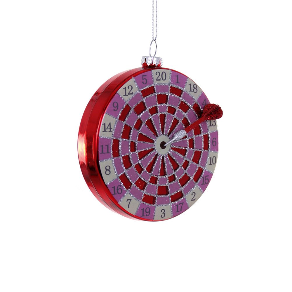 Blown Glass Pink Love Dartboard Ornament by Quirks! at Shirley Shoppe