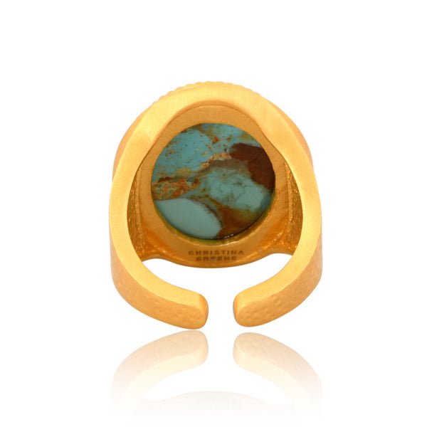 Blue Lagoon Statement Ring - Turquoise by Christina Greene at Shirley Shoppe