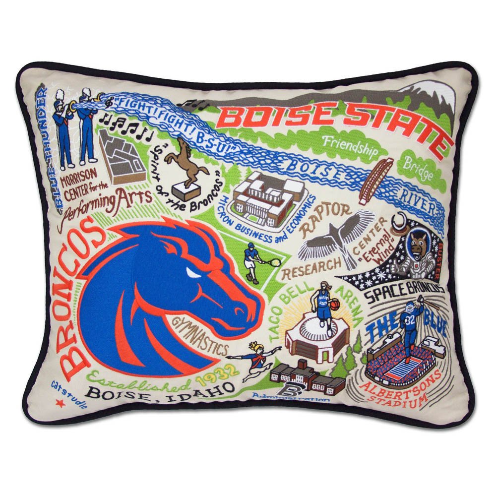 Boise State University Collegiate Embroidered Pillow by CatStudio by Quirks! at Shirley Shoppe