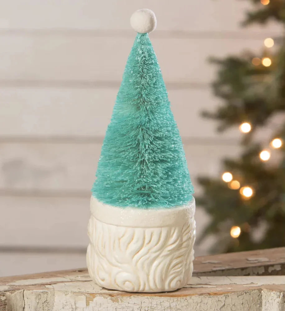 Bottle Brush Santa Blue Figure by Bethany Lowe Designs -11"