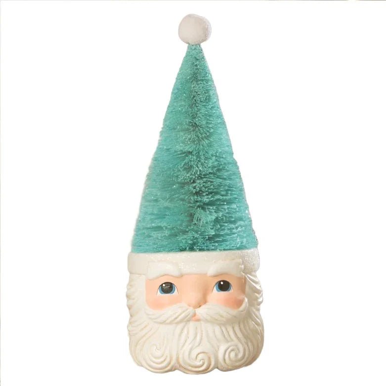 Bottle Brush Santa Blue Figure by Bethany Lowe Designs - 11" by Quirks! at Shirley Shoppe