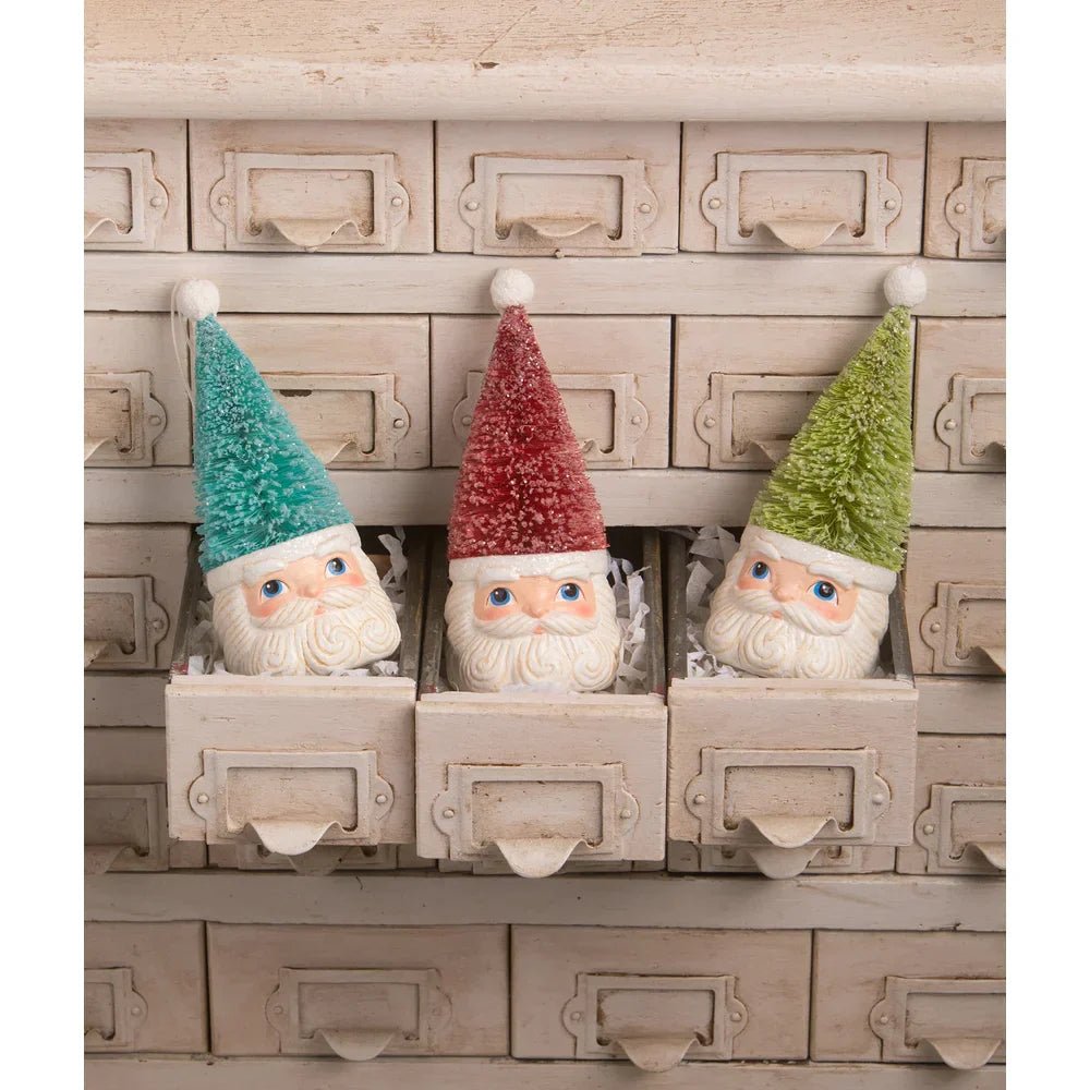 Bottle Brush Santa Blue Ornament by Bethany Lowe Designs by Quirks! at Shirley Shoppe