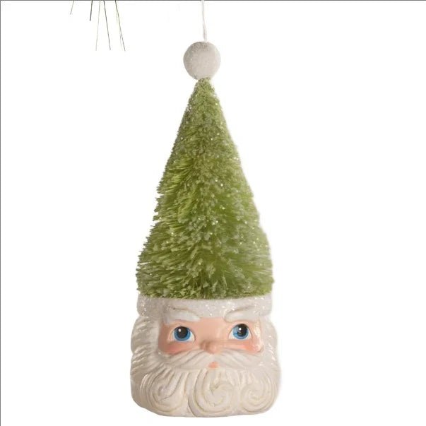 Bottle Brush Santa Green Ornament by Bethany Lowe Designs by Quirks! at Shirley Shoppe