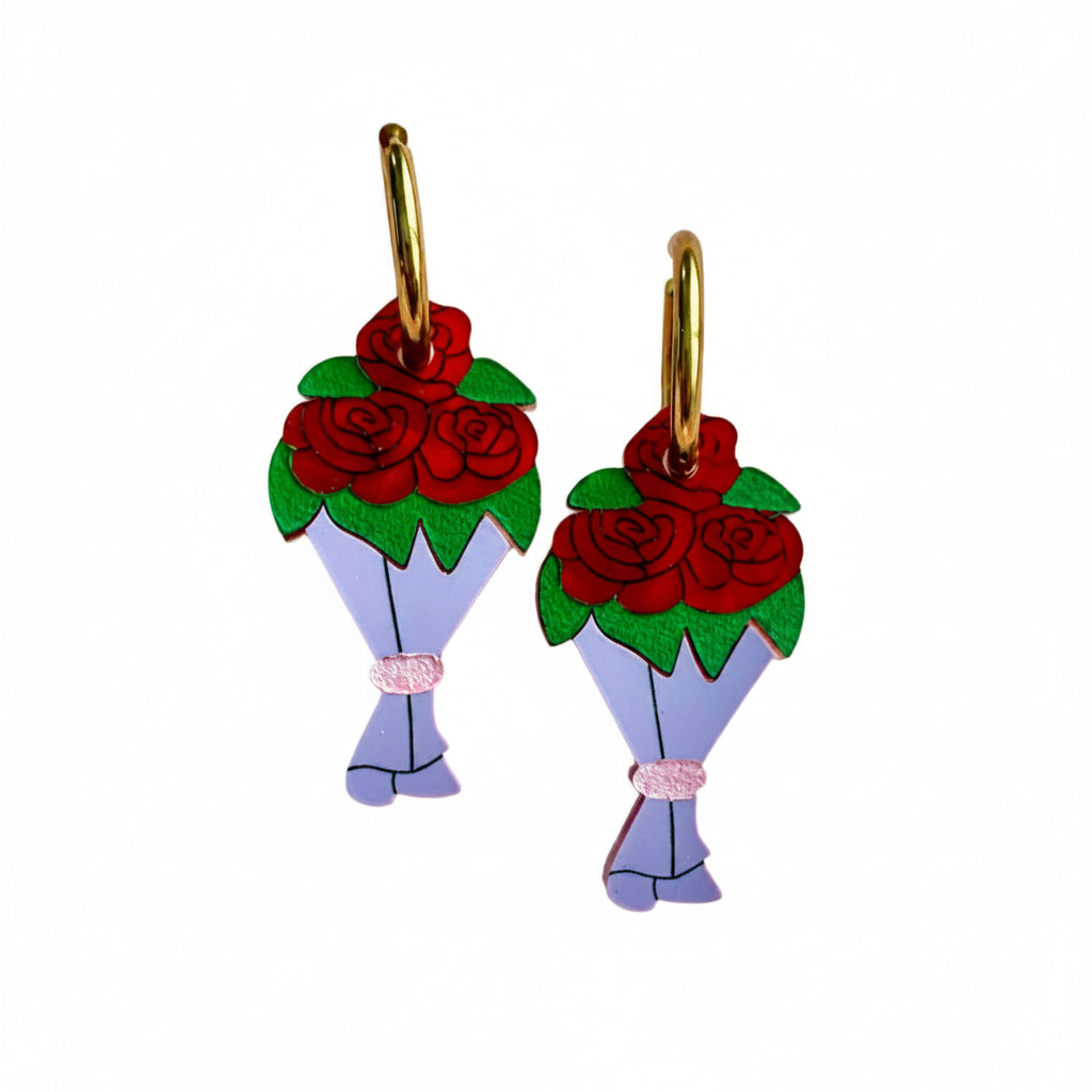 Bouquet of Roses Acrylic Earrings