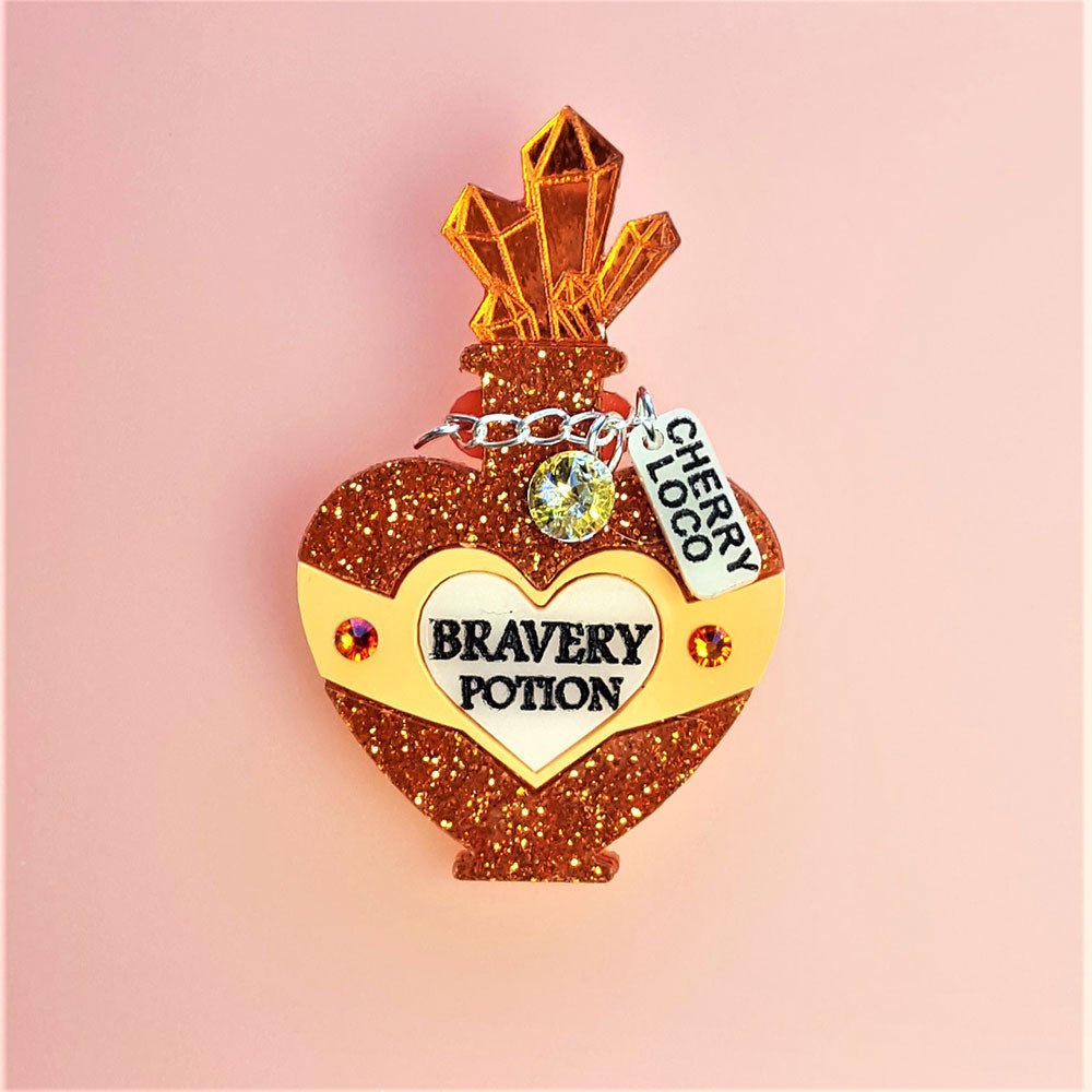 Bravery Potion Brooch by Cherryloco Jewellery by Quirks! at Shirley Shoppe