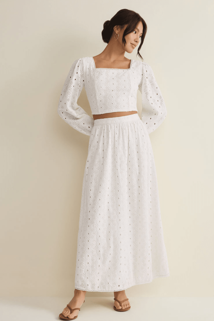 Bria Cotton Eyelet Top by z supply at Shirley Shoppe