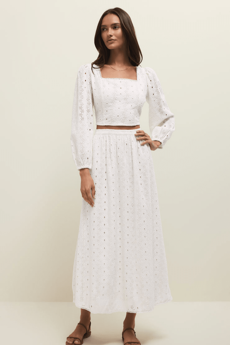 Bria Cotton Eyelet Top by z supply at Shirley Shoppe