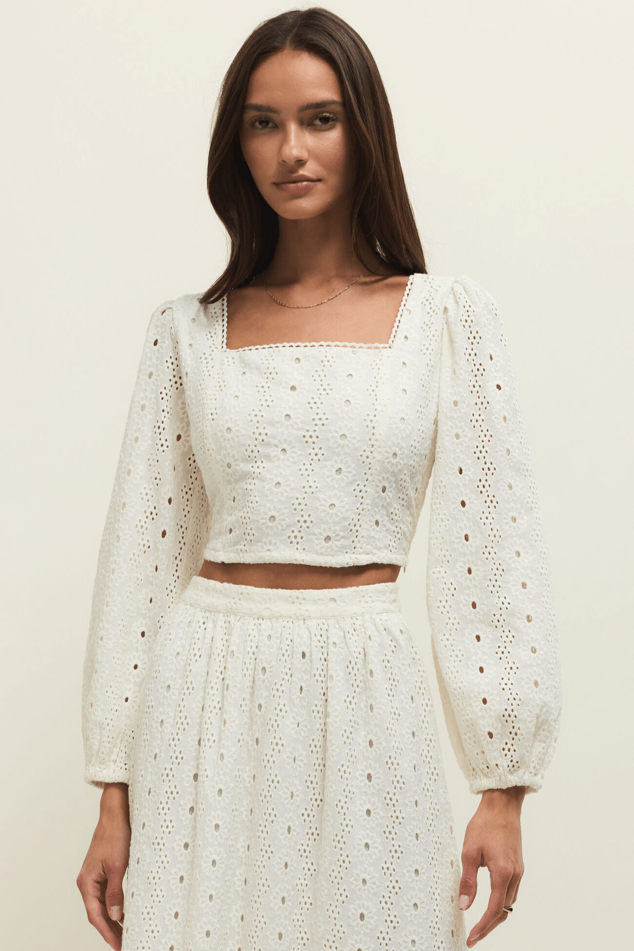 Bria Cotton Eyelet Top by z supply at Shirley Shoppe