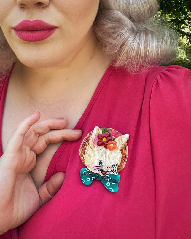 Bunny Bloom Brooch by Lipstick & Chrome by Quirks! at Shirley Shoppe