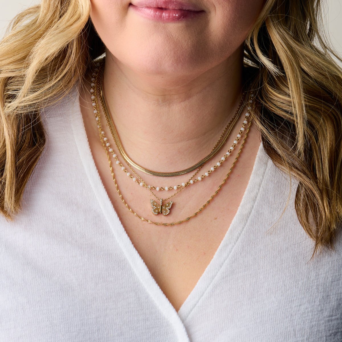 Butterfly + Crystal Necklace, Adjustable by ALEX AND ANI at Shirley Shoppe