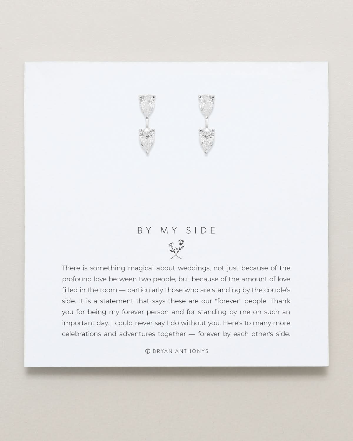 By My Side Pear Cut Ear Jackets by Bryan Anthonys at Shirley Shoppe