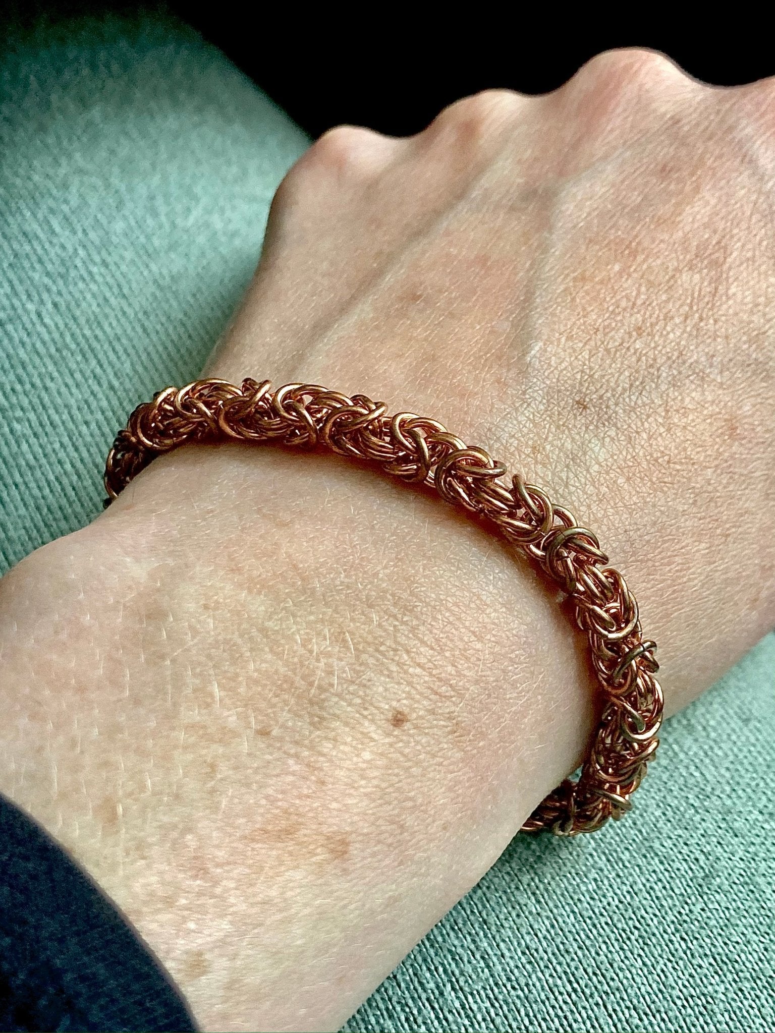 Byzantine Chainmaille Bracelet in Copper by Alison Morse at Shirley Shoppe