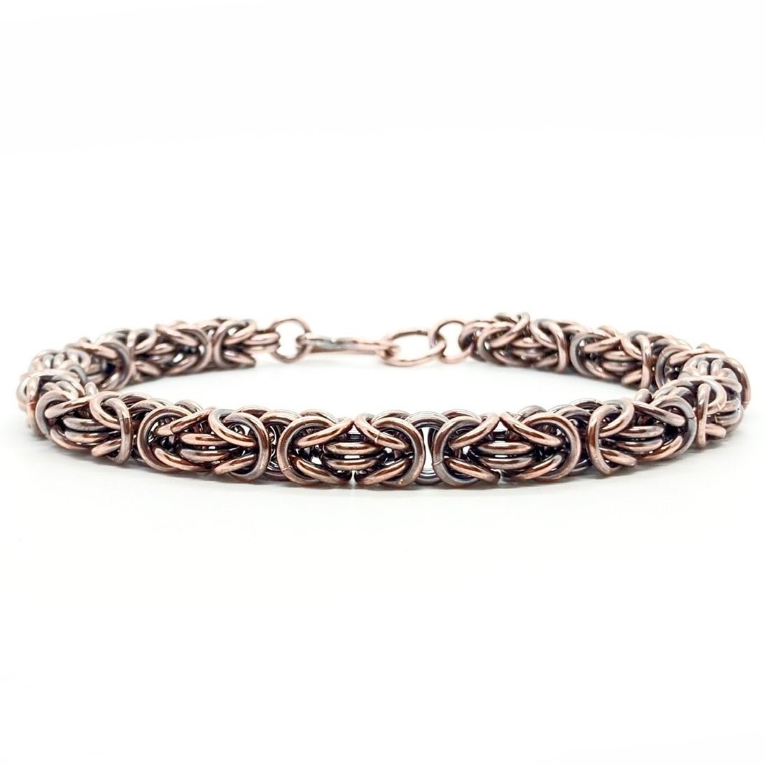 Byzantine Chainmaille Bracelet in Oxidized Copper by Alison Morse at Shirley Shoppe