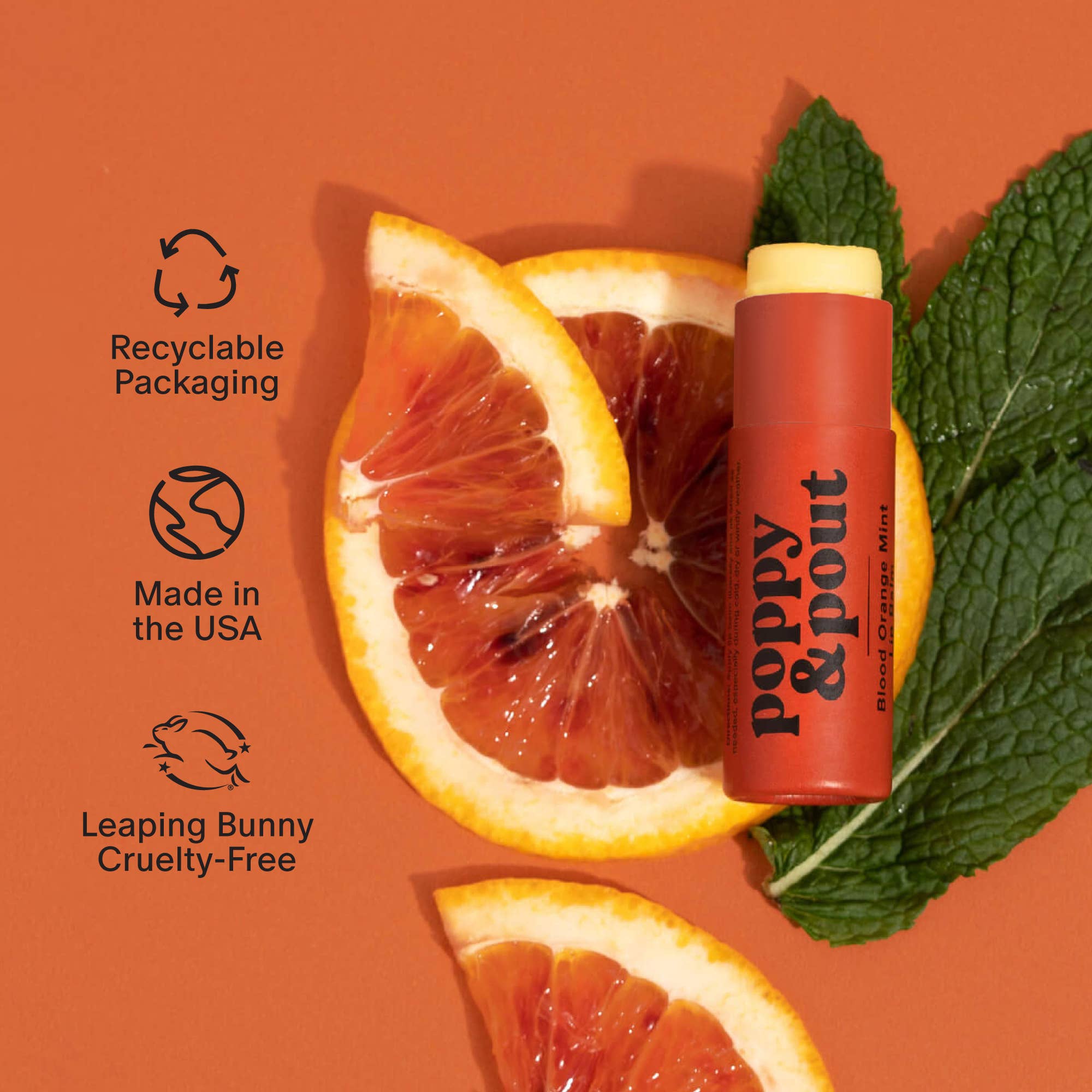 Poppy & Pout - Lip Balm, Blood Orange Mint