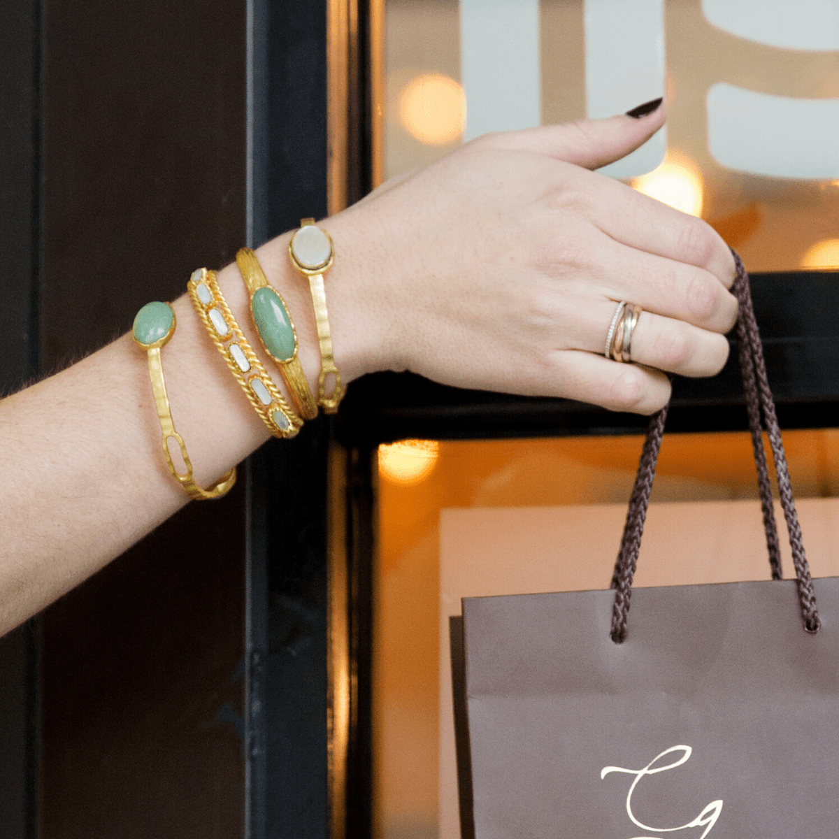 Cable Bangle - Pearl by Christina Greene at Shirley Shoppe