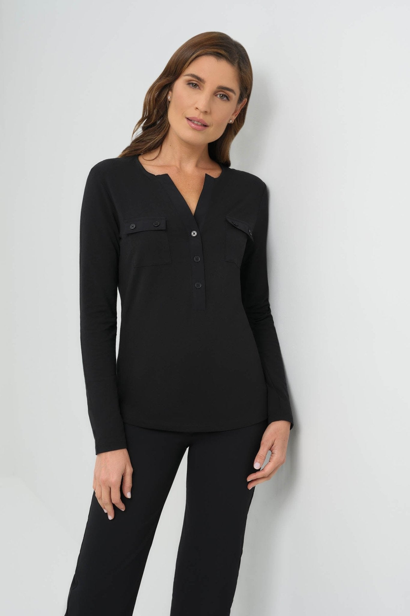 Calista Roll up Henley Top by Anatomie at Shirley Shoppe