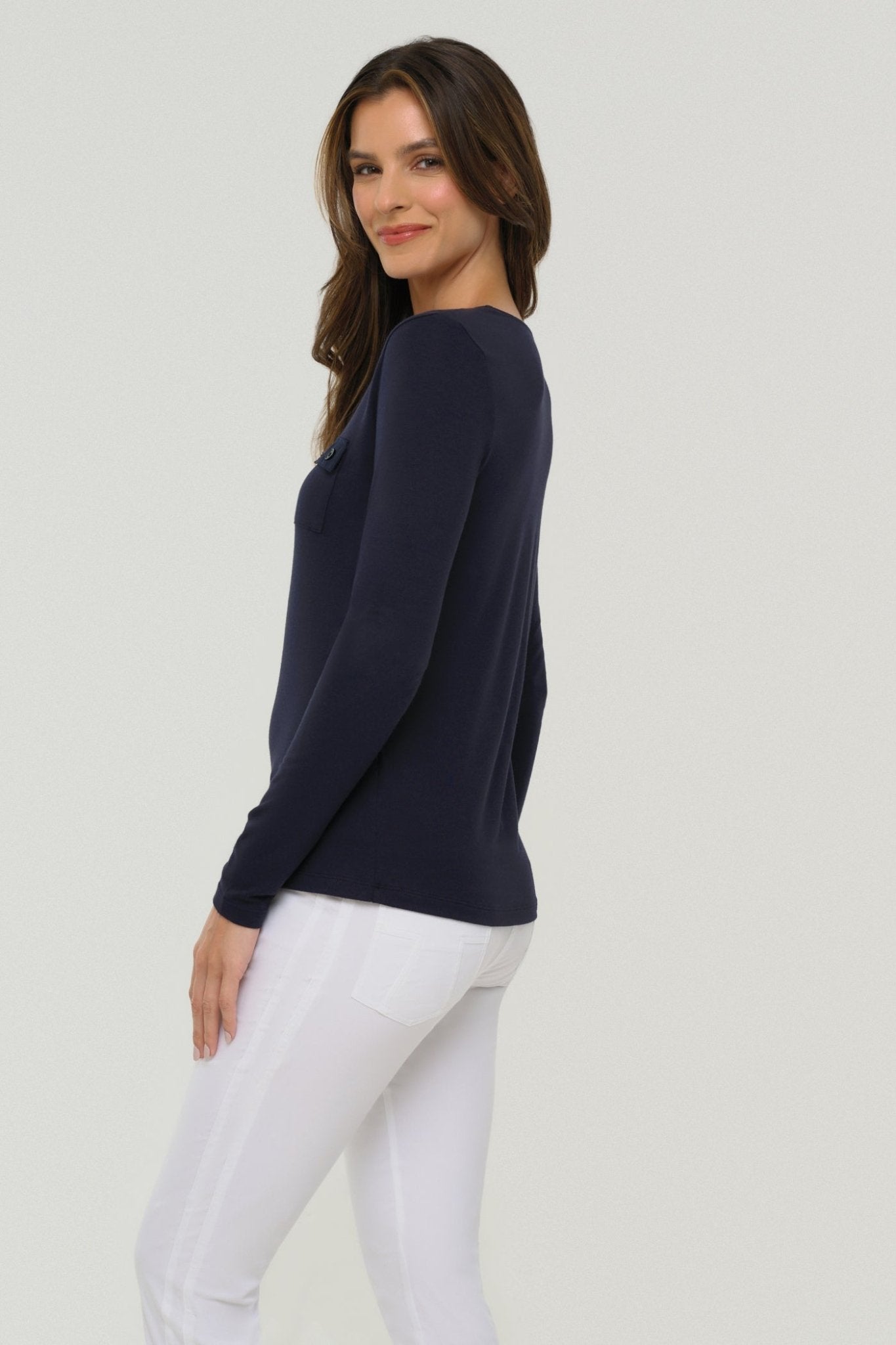 Calista Roll up Henley Top by Anatomie at Shirley Shoppe