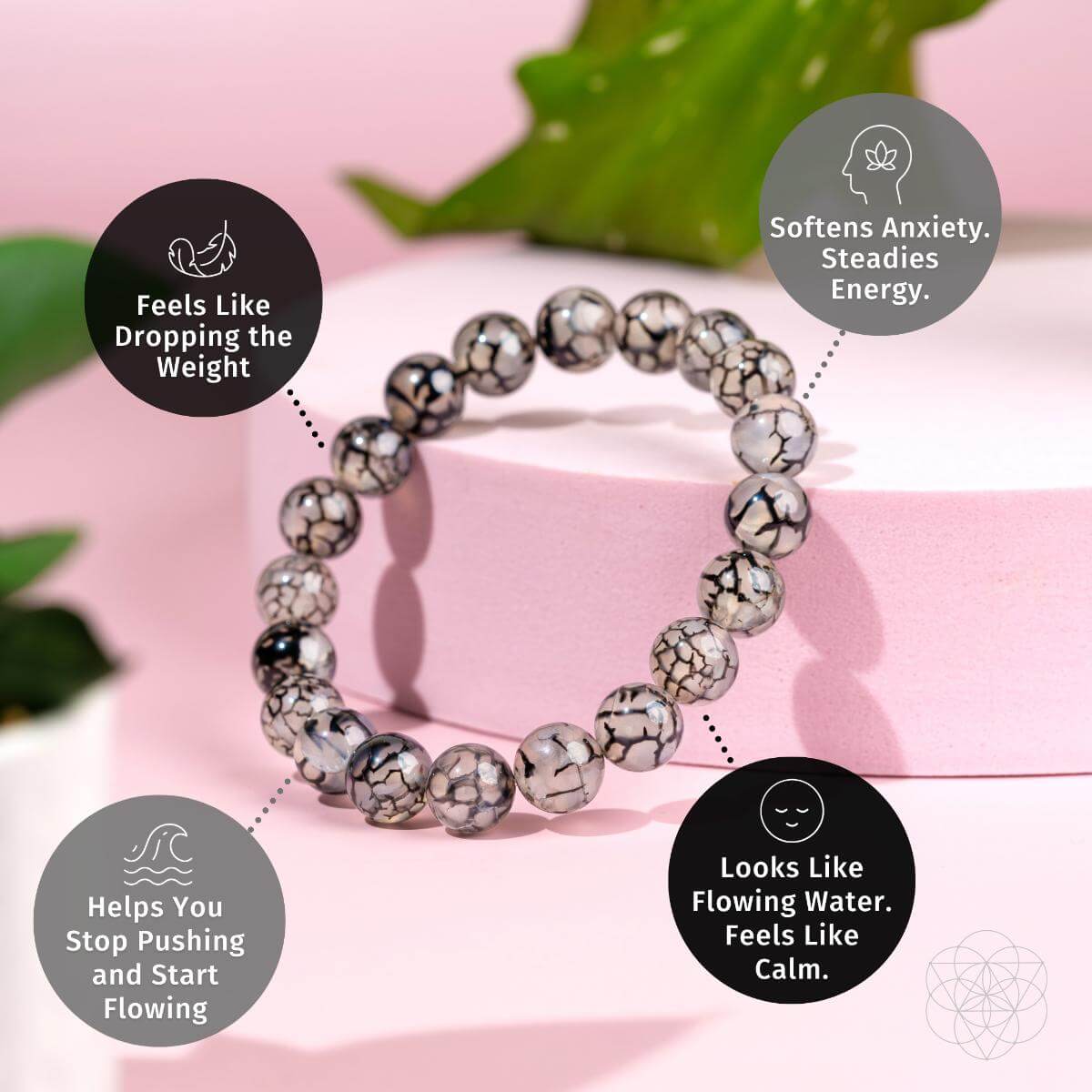 Calm in the Chaos - River Agate Bracelet by Conscious Items at Shirley Shoppe