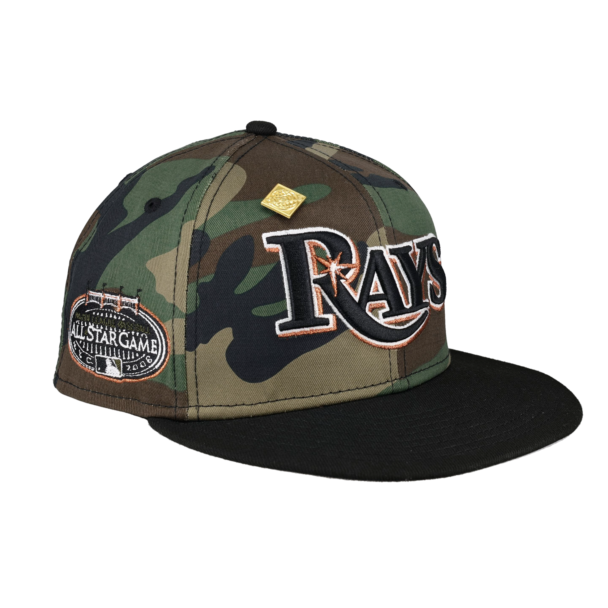 Tampa Bay Rays 2008 All Star Game Patch Camo 59Fifty Fitted Hat
