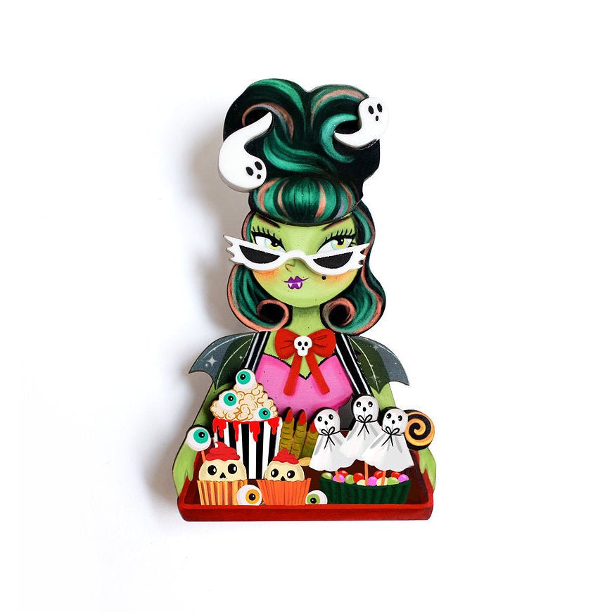 Candy Seller Brooch by Laliblue – Retro Kitschy Statement Brooch for Collectors by Quirks! at Shirley Shoppe