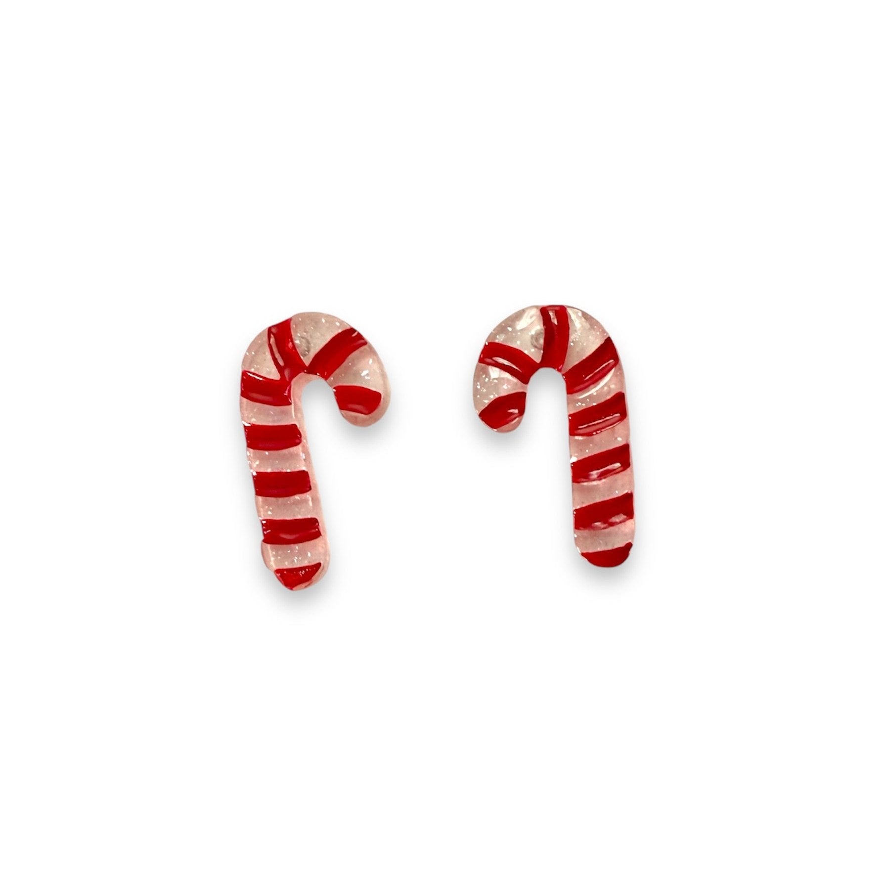 Itty-Bitty Candy Cane Earrings by Lipstick & Chrome — Miniature Christmas Drop Earrings