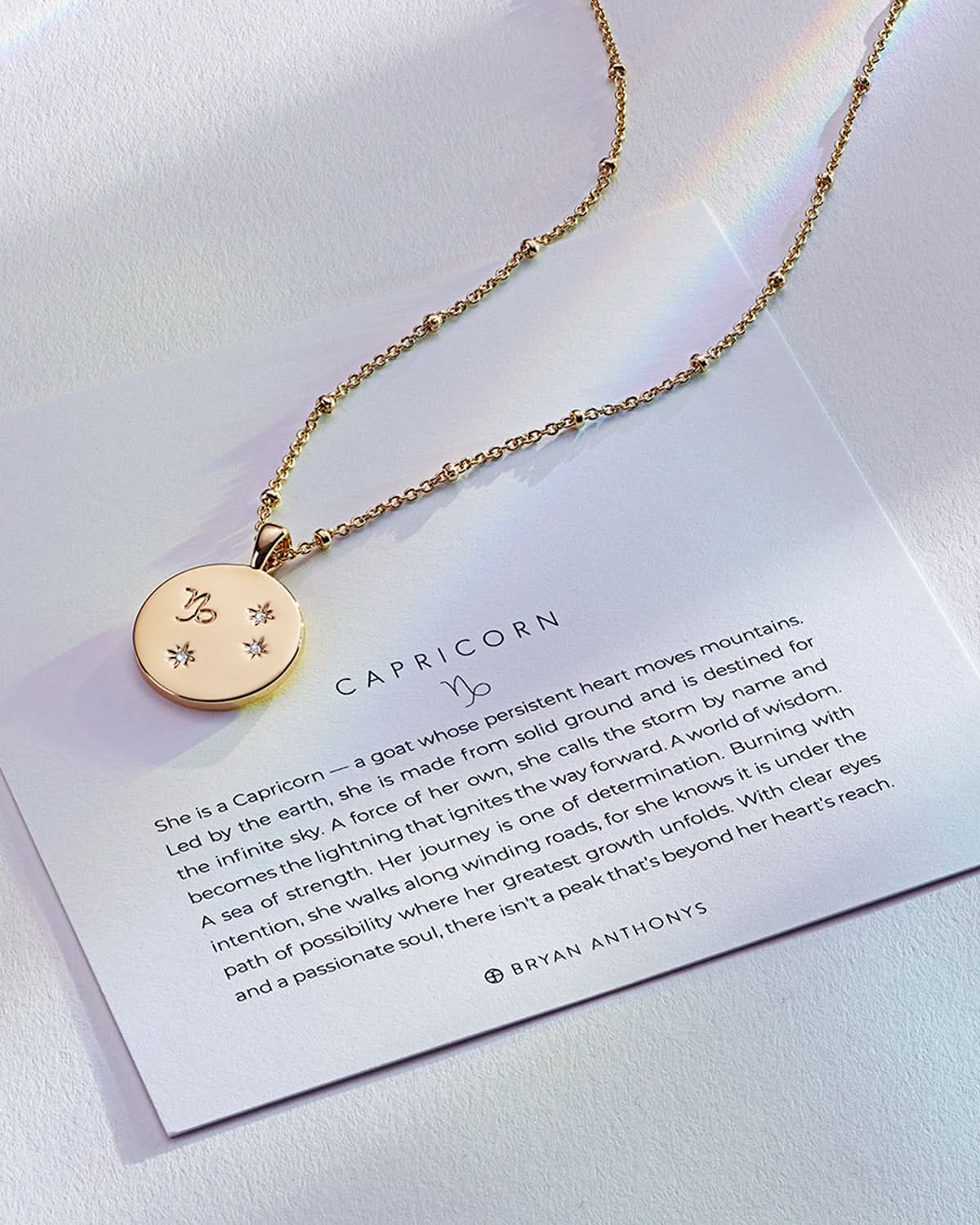 Capricorn — Zodiac Necklace by Bryan Anthonys at Shirley Shoppe